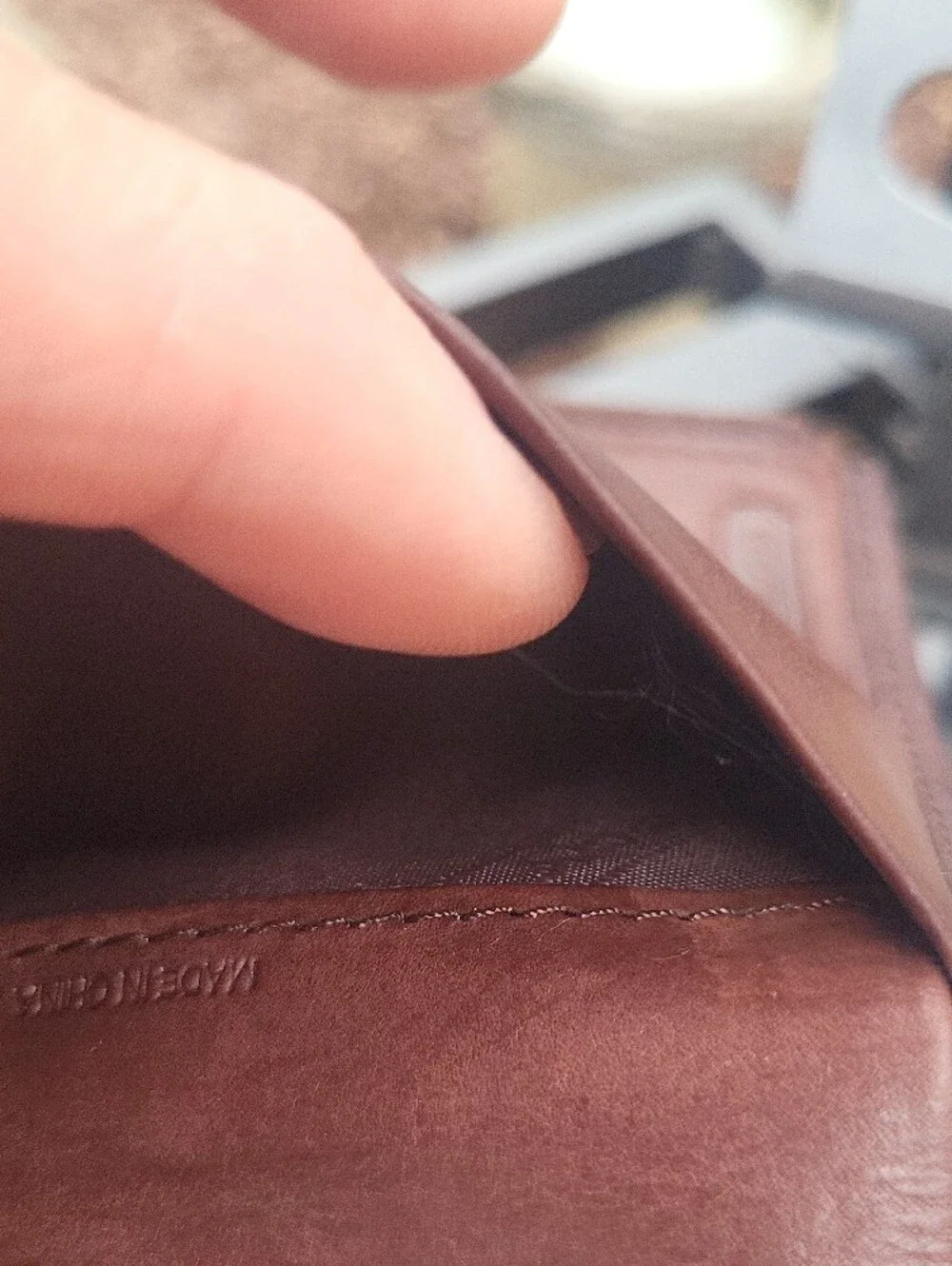 Coach  Dark Brown Leather Zip Card Wallet